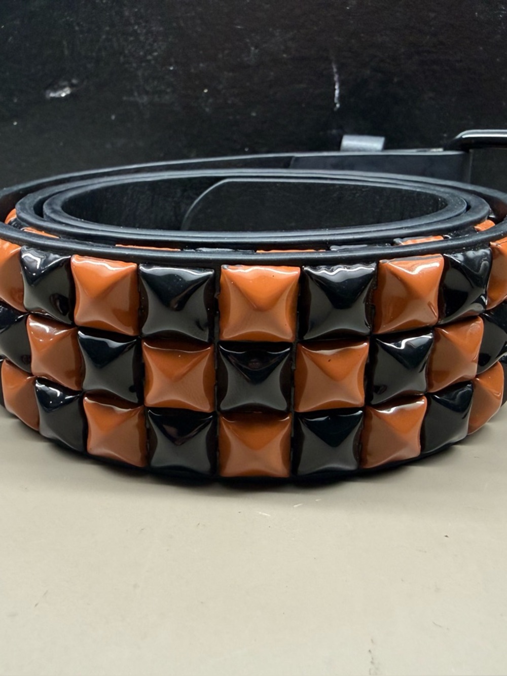 New w/ Tags Unisex Hot Topic Black Brown Studded Rocker Biker Belt. Available